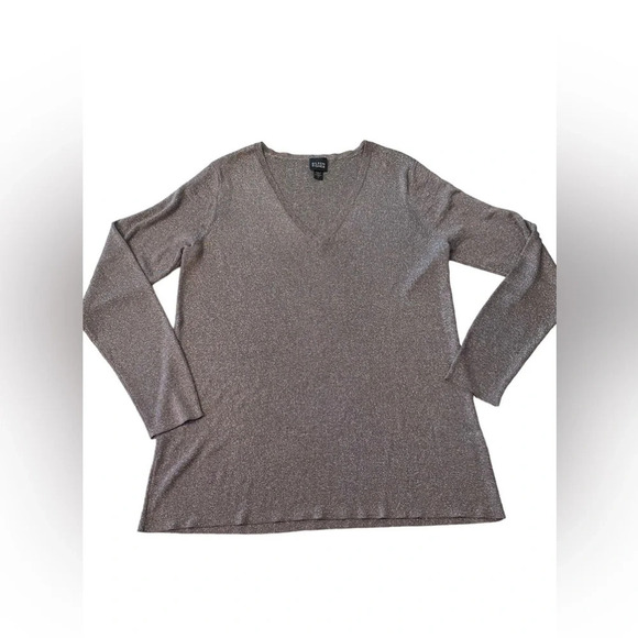 Eileen Fisher Metallic V-Neck Sweater - Picture 1 of 8